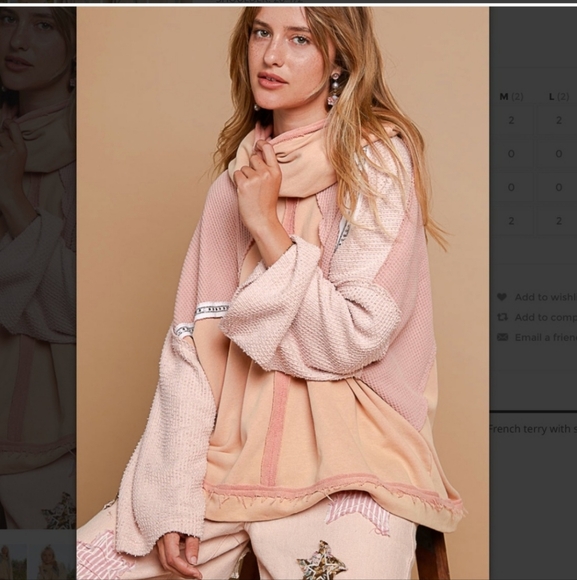 P50 New POL French Terry Turtleneck with Stud Trim large - Picture 4 of 5